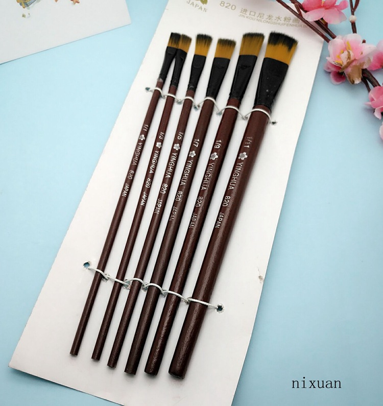 Sakura 820 high-grade nylon brush set wooden painting pen chalk painting watercolor brushes Sakura 820 high-grade nylon brush set wooden painting pen chalk painting watercolor brushes