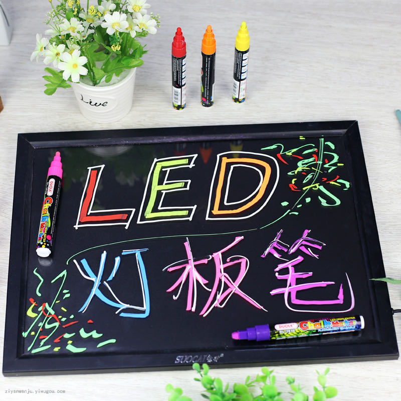 Led Handwriting Fluorescent Screen Pen Fluorescent Screen Painting Brush Wipable Color Liquid Chalk