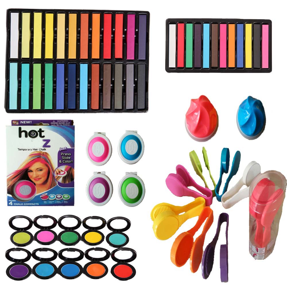 School supplies colored chalks 24 sticks of children hair rod with colored chalk