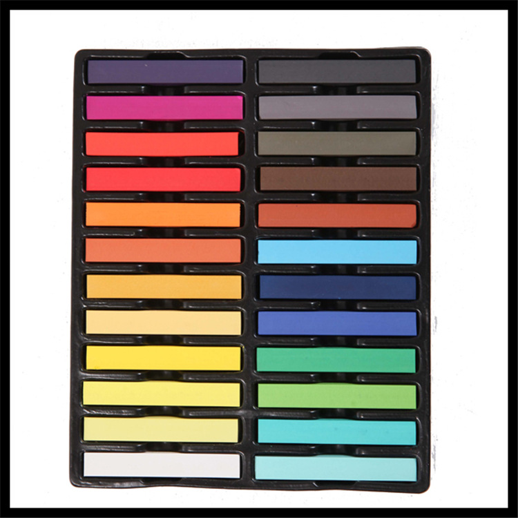 School supplies colored chalks 24 sticks of children hair rod with colored chalk