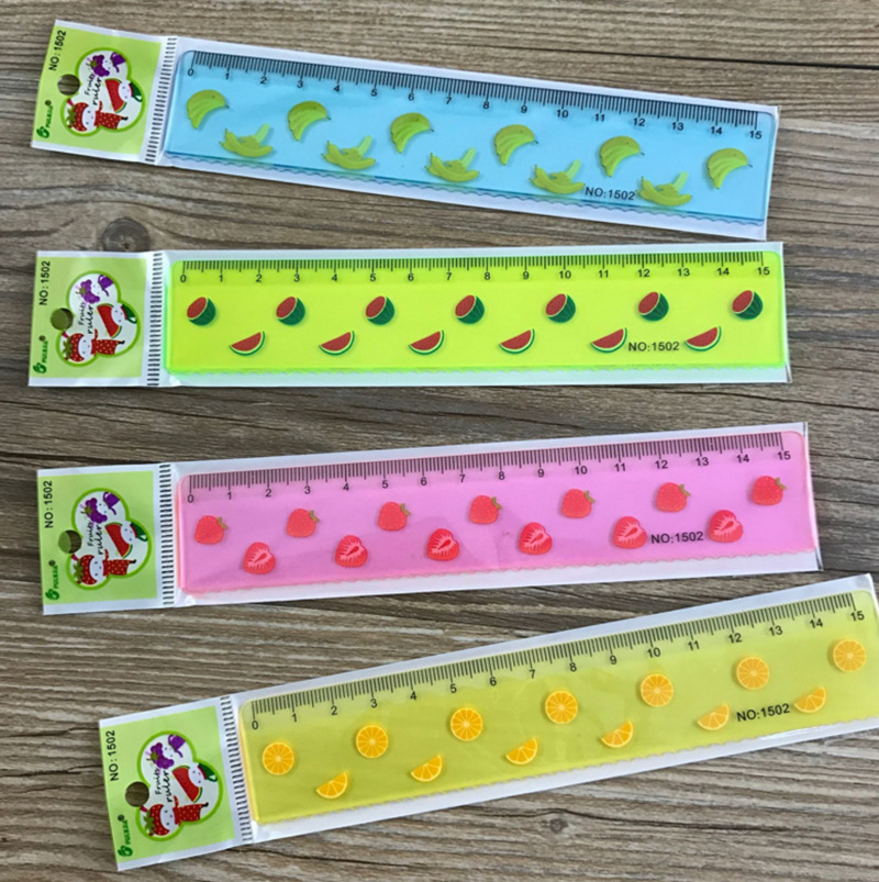 Factory direct sales fruit ruler wholesale cartoon mini plastic measuring ruler 15cm math class learning supplies Factory direct sales fruit ruler wholesale cartoon mini plastic measuring ruler 15cm math class learning supplies
