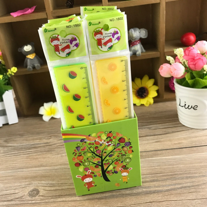 Factory direct sales fruit ruler wholesale cartoon mini plastic measuring ruler 15cm math class learning supplies Factory direct sales fruit ruler wholesale cartoon mini plastic measuring ruler 15cm math class learning supplies