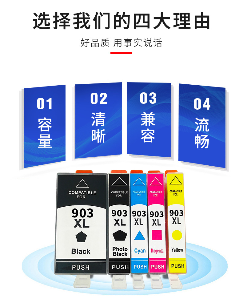 Compatible with HP Officejet 6950 6960 6960 6970 Printer Ink Cartridge Hp903xl