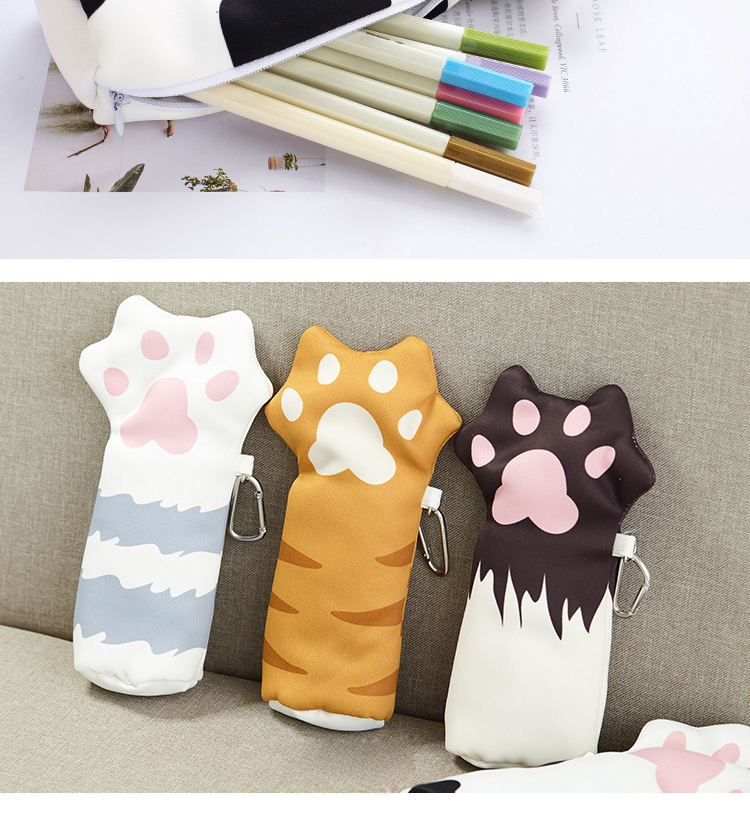 The little fresh cat claw pen bag is a cute pencil-box creative stationery storage bag for both male and female students The little fresh cat claw pen bag is a cute pencil-box creative stationery storage bag for both male and female students