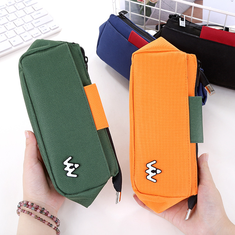 Simple canvas pencil box art pen storage box students large capacity multi-functional creative pen bag