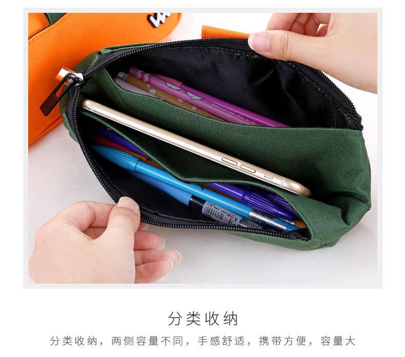 Simple canvas pencil box art pen storage box students large capacity multi-functional creative pen bag Simple canvas pencil box art pen storage box students large capacity multi-functional creative pen bag