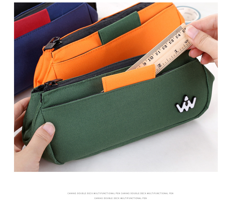 Simple canvas pencil box art pen storage box students large capacity multi-functional creative pen bag Simple canvas pencil box art pen storage box students large capacity multi-functional creative pen bag