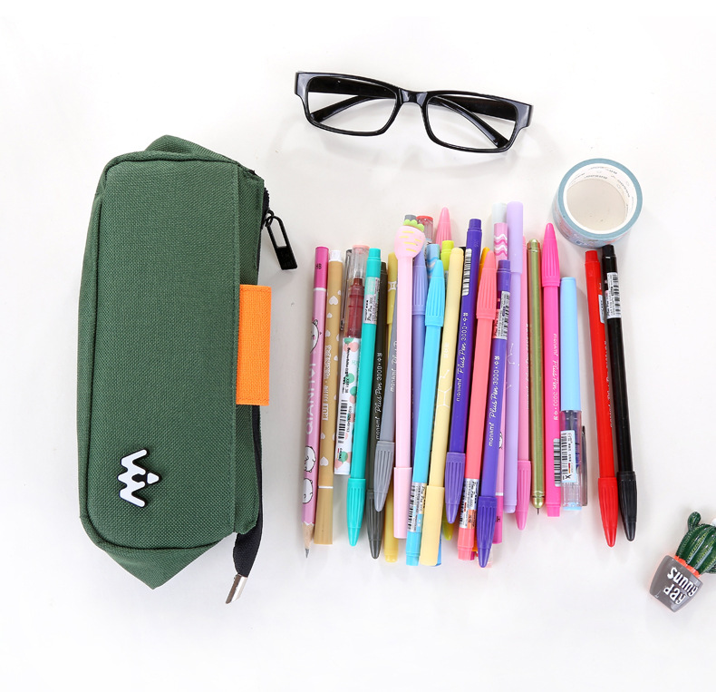 Simple canvas pencil box art pen storage box students large capacity multi-functional creative pen bag Simple canvas pencil box art pen storage box students large capacity multi-functional creative pen bag