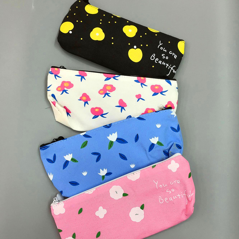Writing Pencil Case Creative Cartoon Pen Bag Lovely sweet Large Capacity simple flower pen bag pencil case Writing Pencil Case Creative Cartoon Pen Bag Lovely sweet Large Capacity simple flower pen bag pencil case