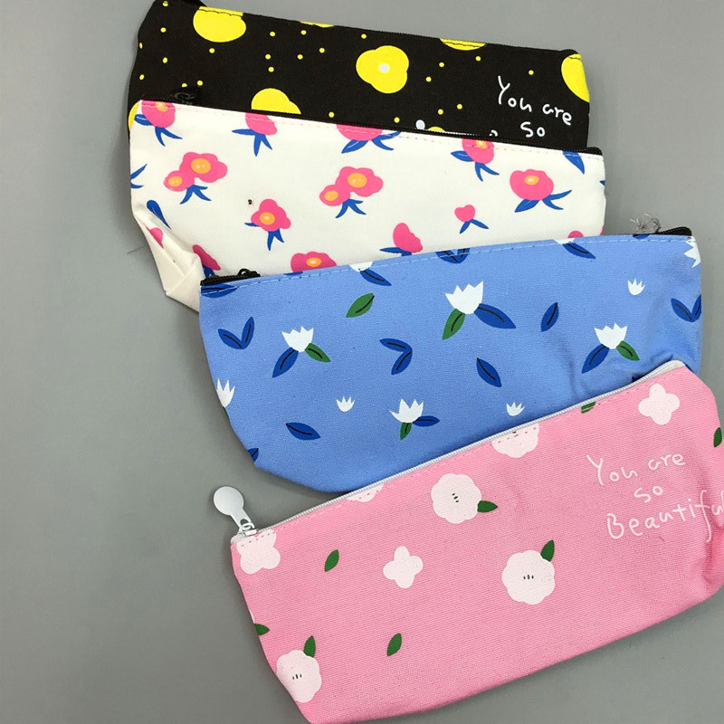 Writing Pencil Case Creative Cartoon Pen Bag Lovely sweet Large Capacity simple flower pen bag pencil case Writing Pencil Case Creative Cartoon Pen Bag Lovely sweet Large Capacity simple flower pen bag pencil case