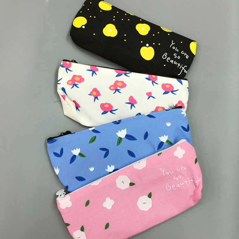 Writing Pencil Case Creative Cartoon Pen Bag Lovely sweet Large Capacity simple flower pen bag pencil case Writing Pencil Case Creative Cartoon Pen Bag Lovely sweet Large Capacity simple flower pen bag pencil case