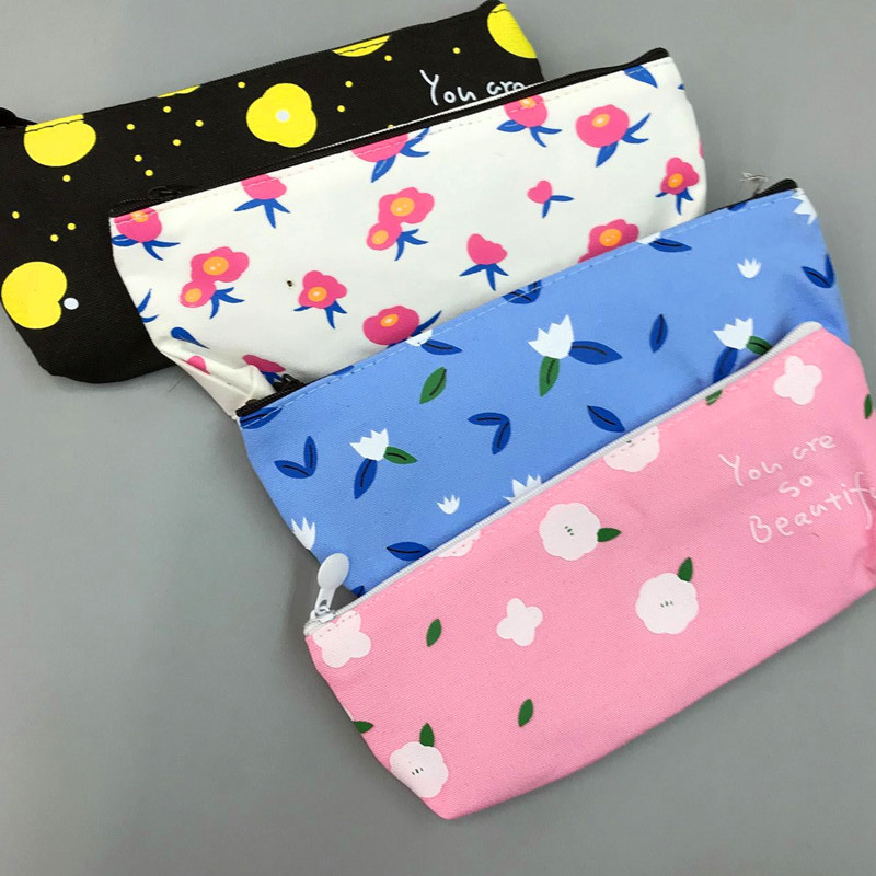 Writing Pencil Case Creative Cartoon Pen Bag Lovely sweet Large Capacity simple flower pen bag pencil case Writing Pencil Case Creative Cartoon Pen Bag Lovely sweet Large Capacity simple flower pen bag pencil case