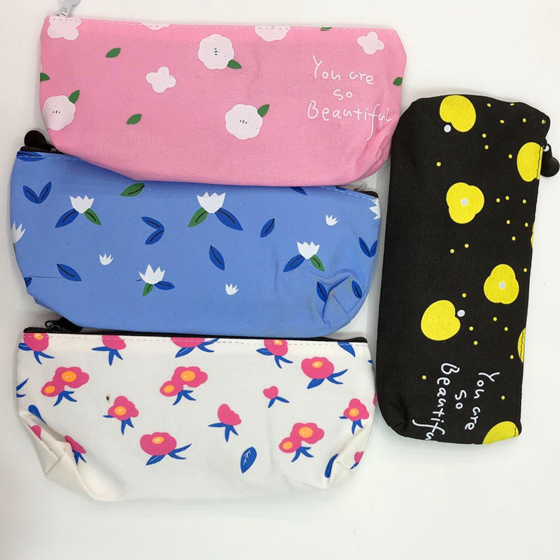 Writing Pencil Case Creative Cartoon Pen Bag Lovely sweet Large Capacity simple flower pen bag pencil case Writing Pencil Case Creative Cartoon Pen Bag Lovely sweet Large Capacity simple flower pen bag pencil case