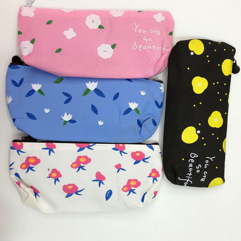 Writing Pencil Case Creative Cartoon Pen Bag Lovely sweet Large Capacity simple flower pen bag pencil case Writing Pencil Case Creative Cartoon Pen Bag Lovely sweet Large Capacity simple flower pen bag pencil case