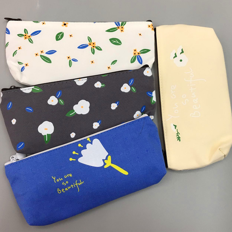 Writing Pencil Case Creative Cartoon Pen Bag Lovely sweet Large Capacity simple flower pen bag pencil case Writing Pencil Case Creative Cartoon Pen Bag Lovely sweet Large Capacity simple flower pen bag pencil case
