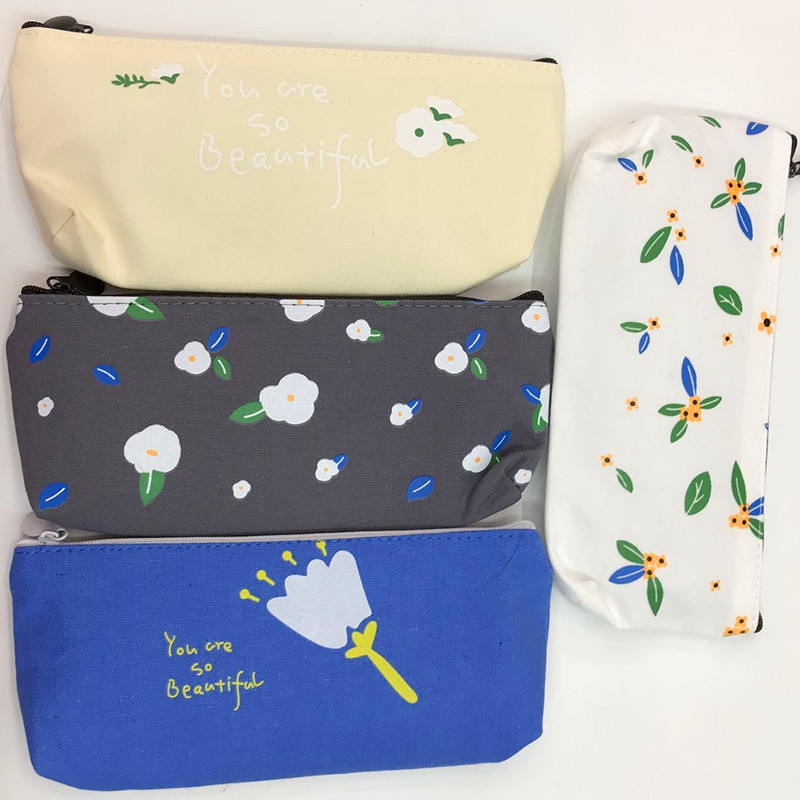 Writing Pencil Case Creative Cartoon Pen Bag Lovely sweet Large Capacity simple flower pen bag pencil case Writing Pencil Case Creative Cartoon Pen Bag Lovely sweet Large Capacity simple flower pen bag pencil case
