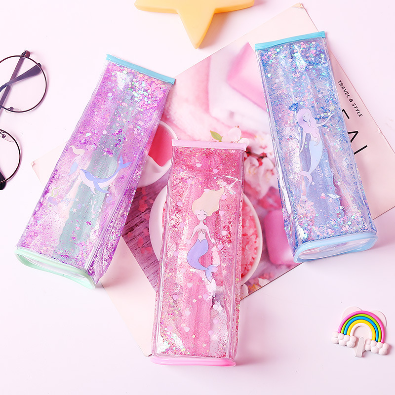 Creative liquid sand milk pen bag three dimensional large capacity pencil storage bag students gift stationery box