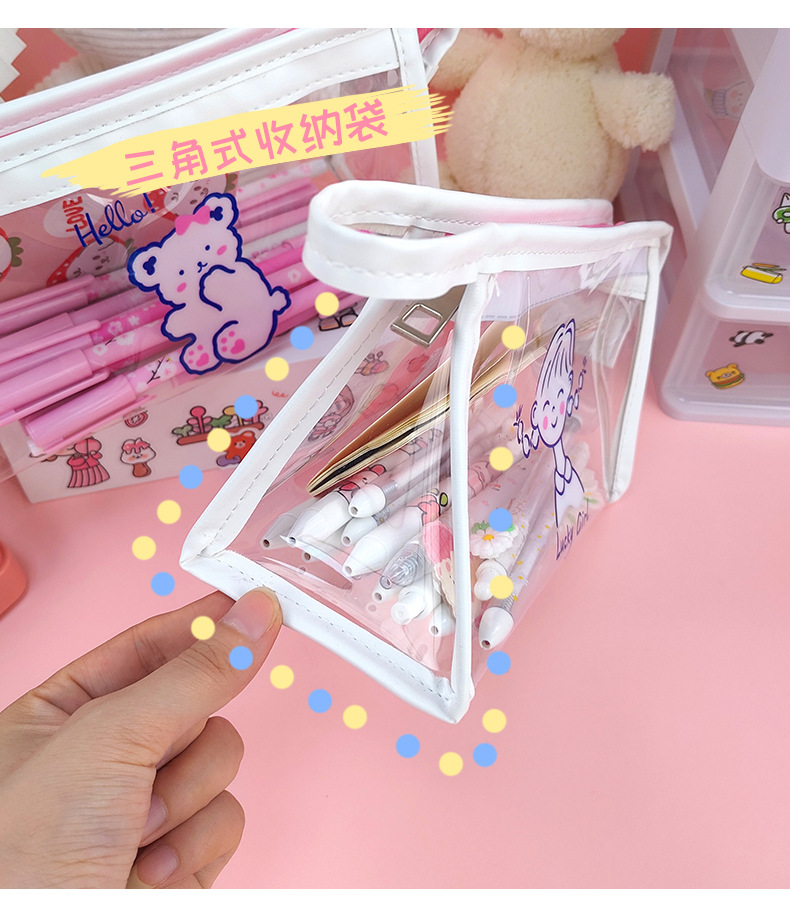 Internet Celebrity Pencil Case Transparent Pencil Case Stationery Case PVC Pen Bag Cosmetic Bag Wash Bag Storage Bag Internet Celebrity Pencil Case Transparent Pencil Case Stationery Case PVC Pen Bag Cosmetic Bag Wash Bag Storage Bag