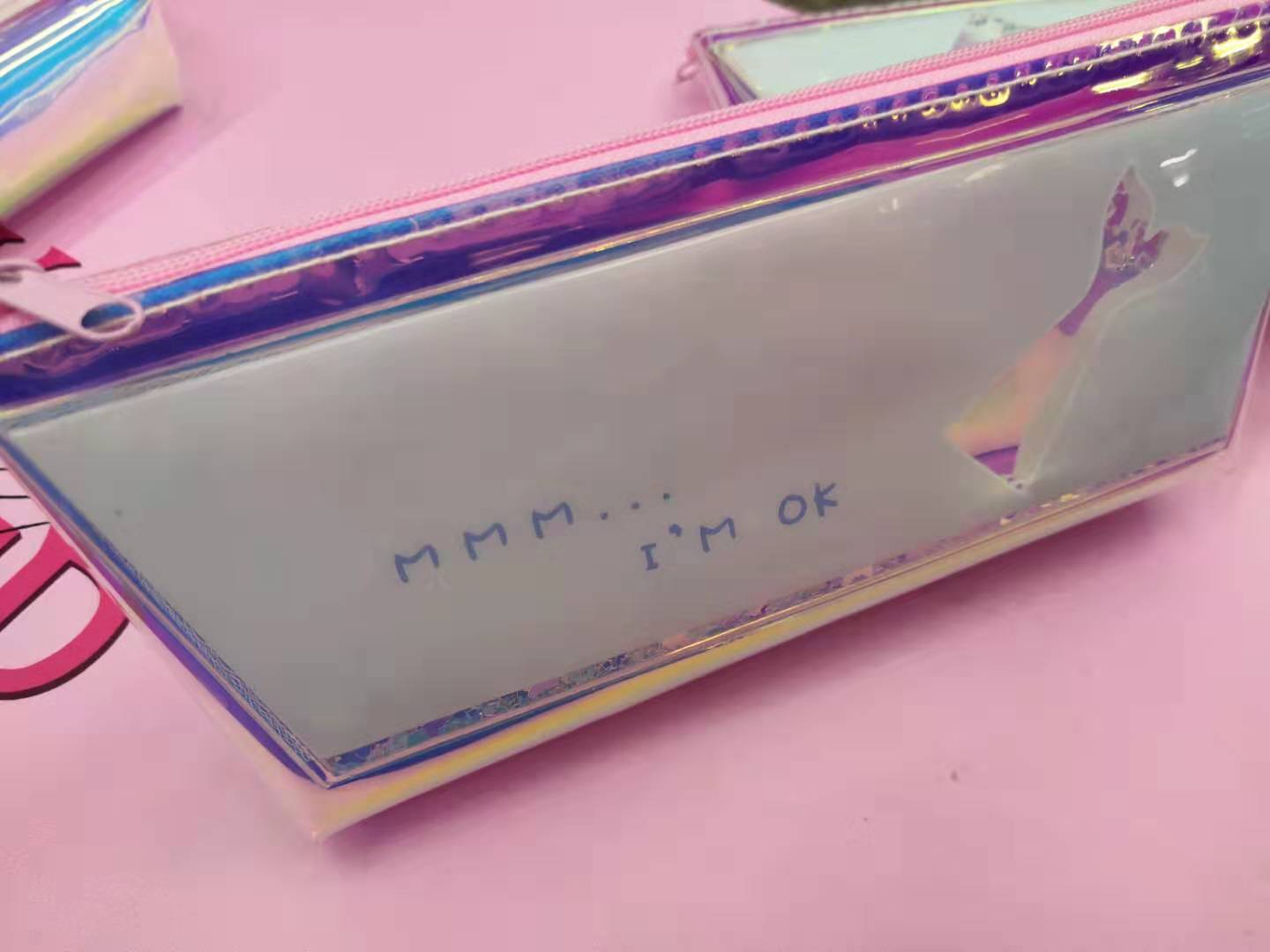 Such as wild 100%lUck into oil trapezoidal pen bag creative Korean small fresh lovely girl heart stationery box bag