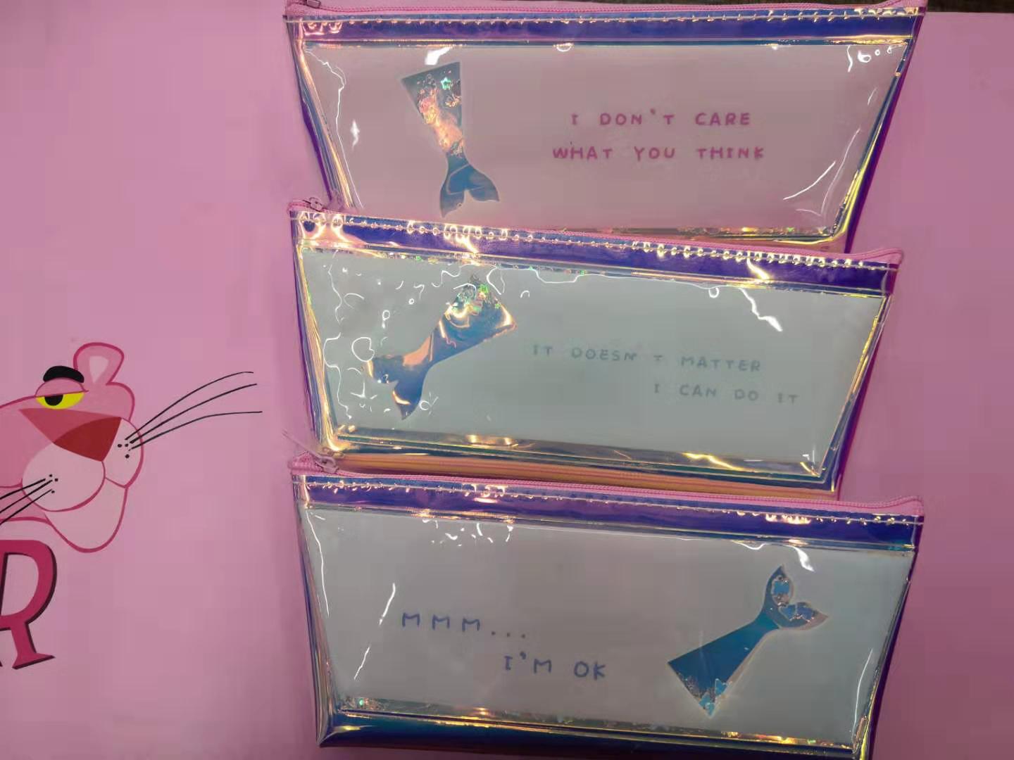 Such as wild 100%lUck into oil trapezoidal pen bag creative Korean small fresh lovely girl heart stationery box bag