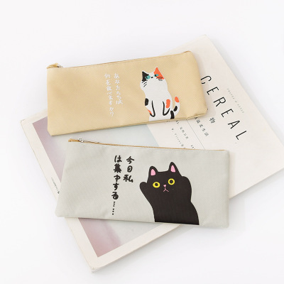 Cute cartoon Cute Kitty design pen bag large capacity student stationery bag creative goods storage bag wholesale