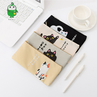 Cute cartoon Cute Kitty design pen bag large capacity student stationery bag creative goods storage bag wholesale