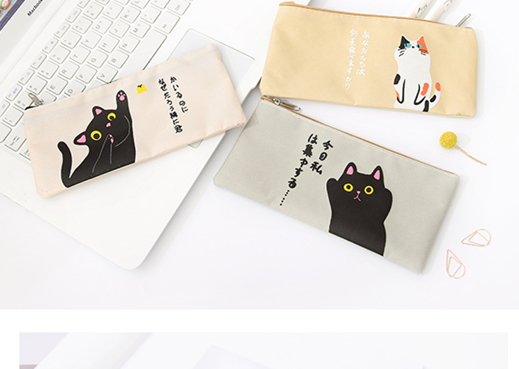 Cute cartoon Cute Kitty design pen bag large capacity student stationery bag creative goods storage bag wholesale Cute cartoon Cute Kitty design pen bag large capacity student stationery bag creative goods storage bag wholesale