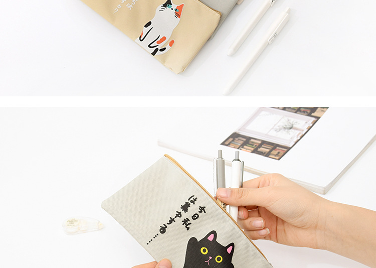 Cute cartoon Cute Kitty design pen bag large capacity student stationery bag creative goods storage bag wholesale Cute cartoon Cute Kitty design pen bag large capacity student stationery bag creative goods storage bag wholesale
