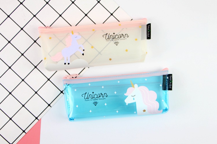 Unicorn clear pen bag ins hot style inverted trapezoid pen bag stationery bag Unicorn pen bag pvc pencil case Unicorn clear pen bag ins hot style inverted trapezoid pen bag stationery bag Unicorn pen bag pvc pencil case
