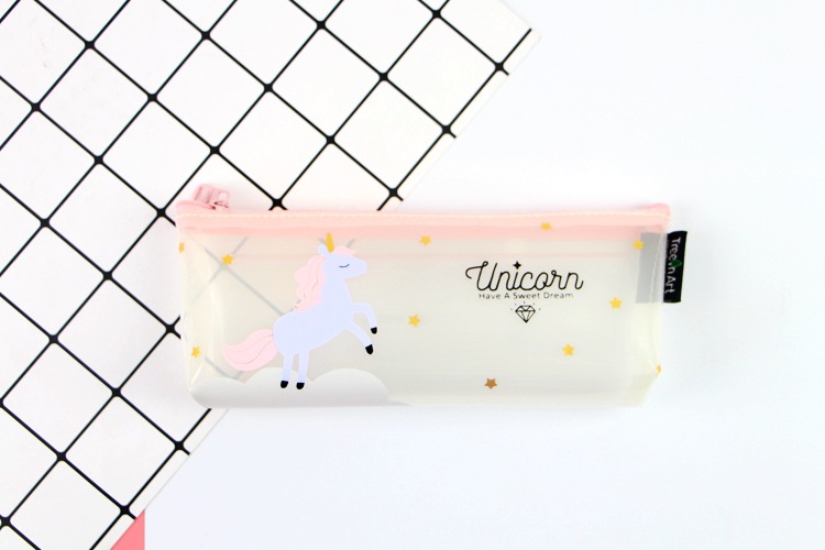 Unicorn clear pen bag ins hot style inverted trapezoid pen bag stationery bag Unicorn pen bag pvc pencil case Unicorn clear pen bag ins hot style inverted trapezoid pen bag stationery bag Unicorn pen bag pvc pencil case