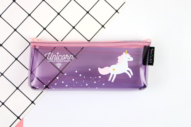 Unicorn clear pen bag ins hot style inverted trapezoid pen bag stationery bag Unicorn pen bag pvc pencil case Unicorn clear pen bag ins hot style inverted trapezoid pen bag stationery bag Unicorn pen bag pvc pencil case