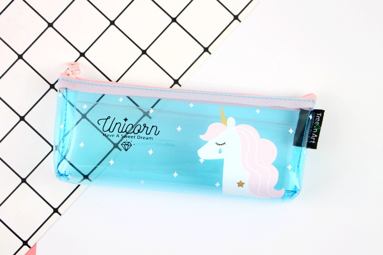 Unicorn clear pen bag ins hot style inverted trapezoid pen bag stationery bag Unicorn pen bag pvc pencil case Unicorn clear pen bag ins hot style inverted trapezoid pen bag stationery bag Unicorn pen bag pvc pencil case