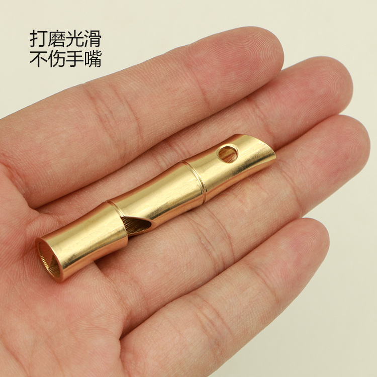 Brass Whistle Bamboo Whistle Pure Copper Metal Whistle Outdoor Survival EDC Whistle