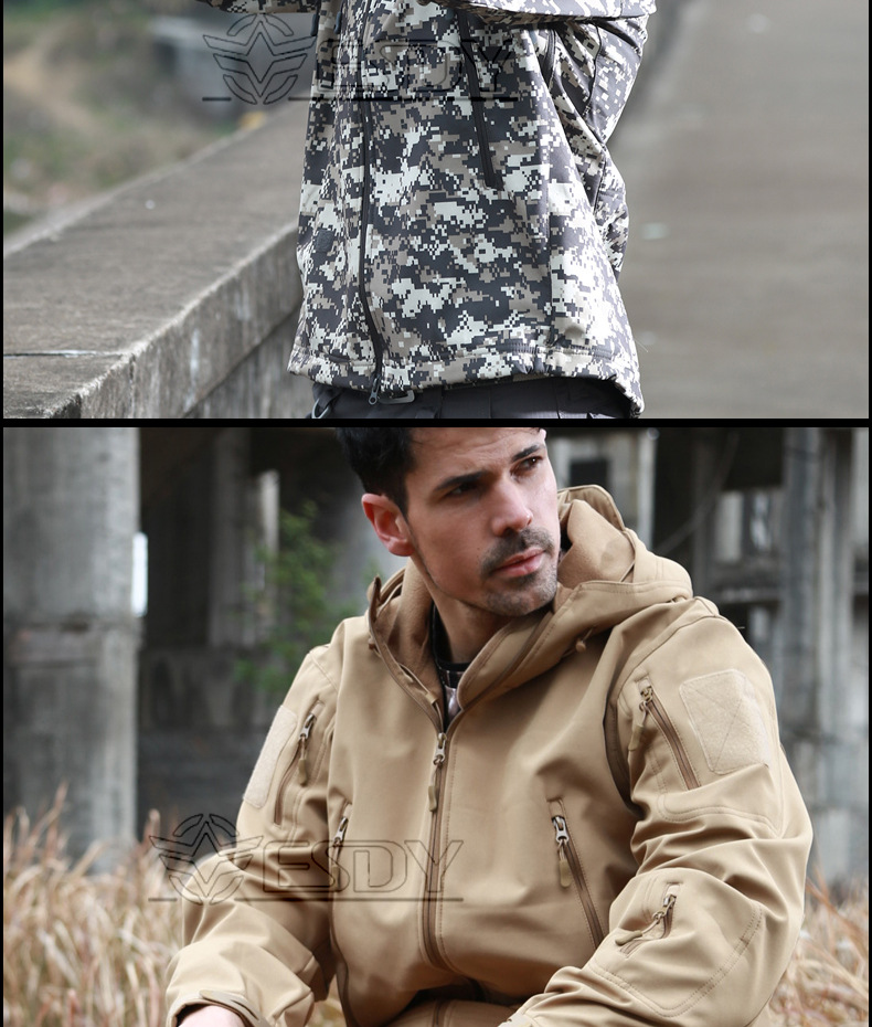 ESDY Outdoor CAMOUFLAGE Jacket Soft shell CAMOUFLAGE jacket for men's Winter Summer Windbreaker ESDY Outdoor CAMOUFLAGE Jacket Soft shell CAMOUFLAGE jacket for men's Winter Summer Windbreaker