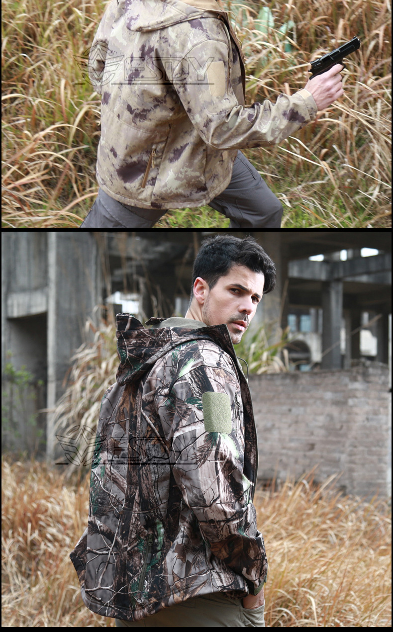 ESDY Outdoor CAMOUFLAGE Jacket Soft shell CAMOUFLAGE jacket for men's Winter Summer Windbreaker ESDY Outdoor CAMOUFLAGE Jacket Soft shell CAMOUFLAGE jacket for men's Winter Summer Windbreaker