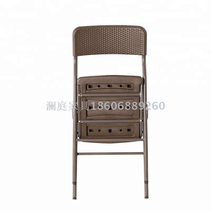 rattan folding chair HDPE plastic rental foldable portable plastic stackable chair