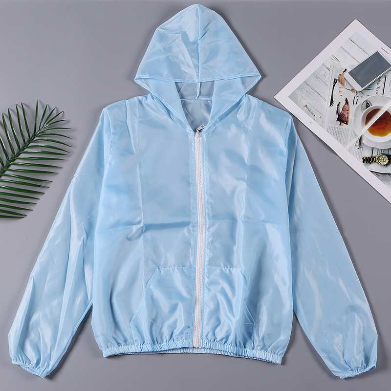 Summer Breathable Thin Solid Color Men's and Women's Outdoor Sports Jacket Travel Travel Hooded Sun-Proof Top Summer Breathable Thin Solid Color Men's and Women's Outdoor Sports Jacket Travel Travel Hooded Sun-Proof Top