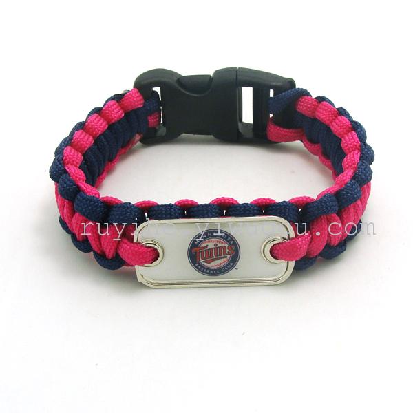 Stainless steel clasp bracelet, plastic buckle bracelet, survival cord bracelet