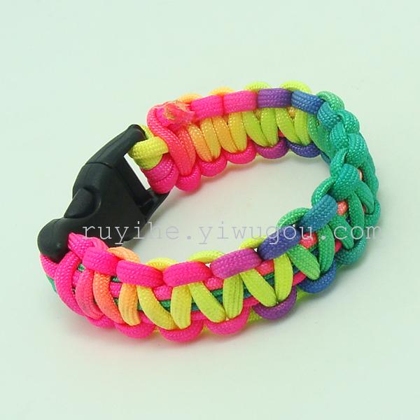 Stainless steel clasp bracelet, plastic buckle bracelet, survival cord bracelet