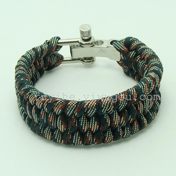 Stainless steel clasp bracelet, plastic buckle bracelet, survival cord bracelet