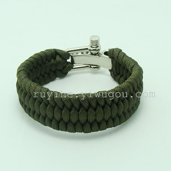 Stainless steel clasp bracelet, plastic buckle bracelet, survival cord bracelet