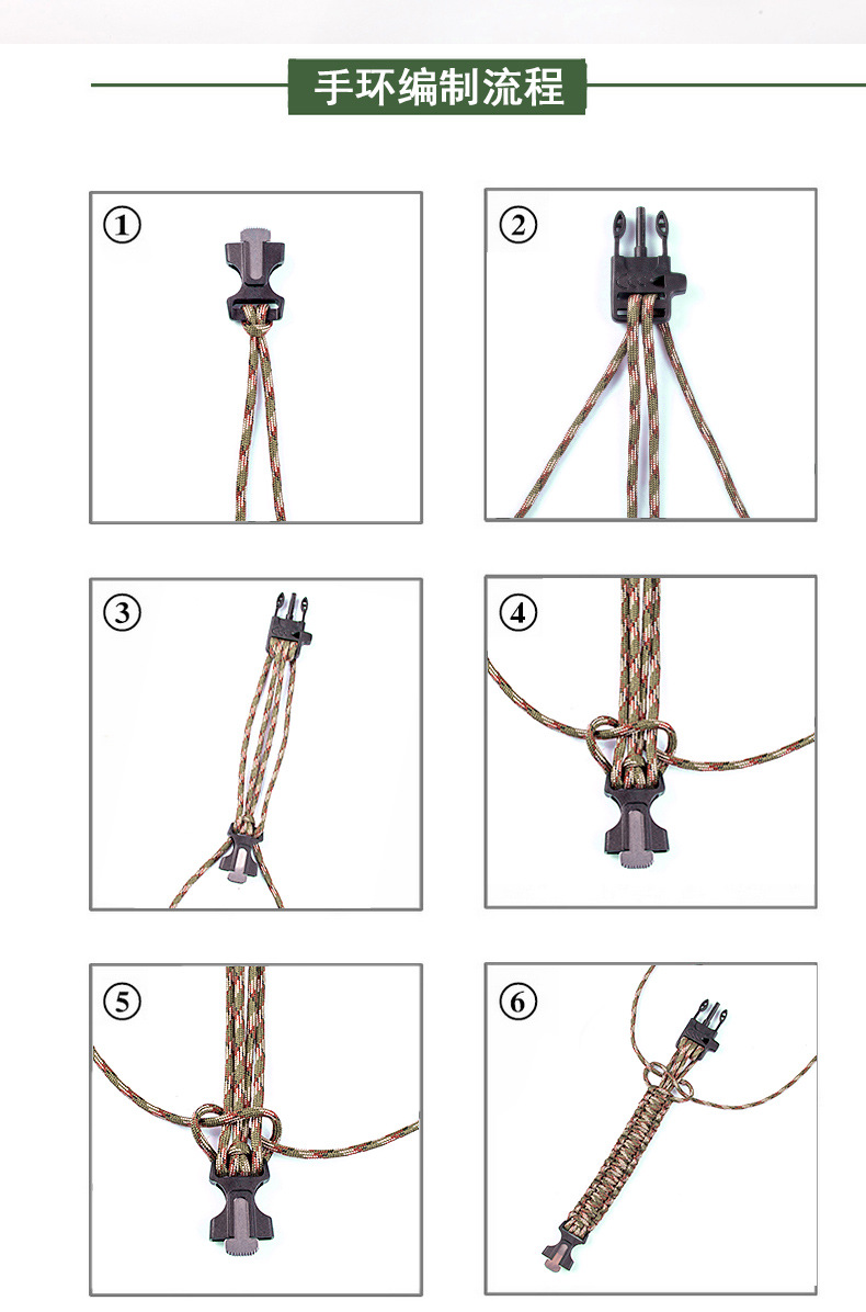 Cord Woven Survival Firestone Compass Watch Outdoor MultiFunctional SevenCore Parachute Cord Woven Bracelet Watch