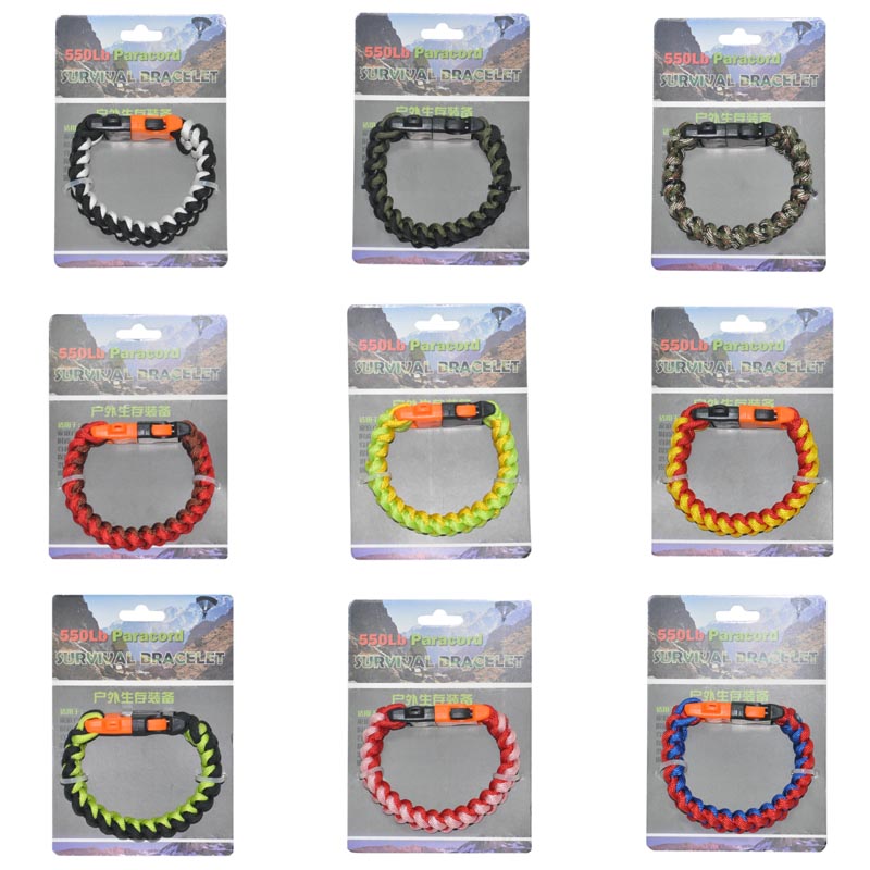 Sparking outdoor survival bracelet parachute cord safety rope lifeline escape outdoor equipment