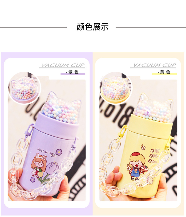 Creative 304 Stainless Steel Vacuum Cup Girls Outdoor Paracord Survival Bracelet Macaron Bubble Ball Portable Water Cup Creative 304 Stainless Steel Vacuum Cup Girls Outdoor Paracord Survival Bracelet Macaron Bubble Ball Portable Water Cup