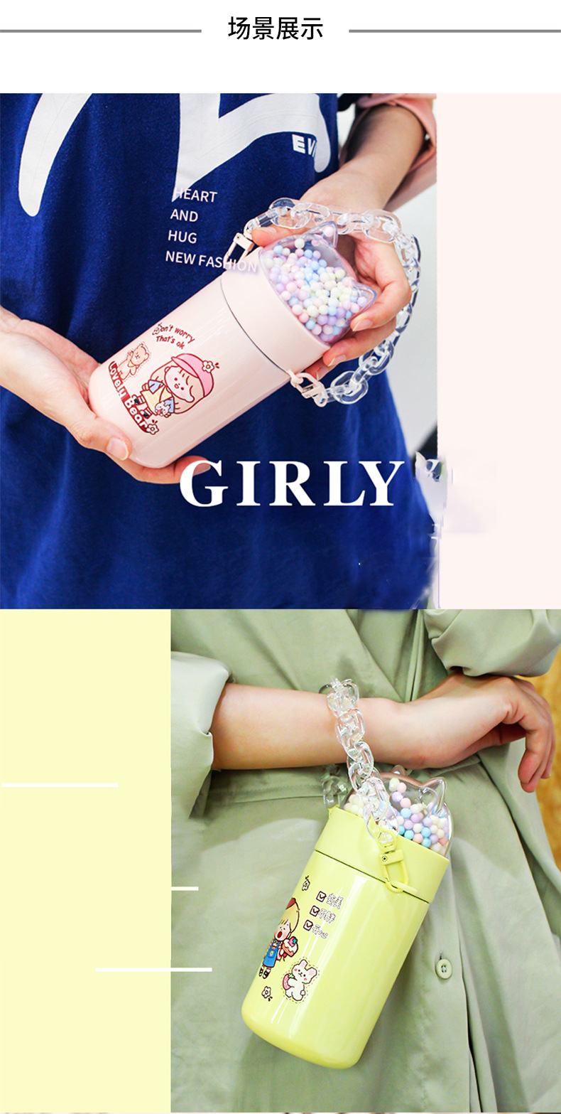Creative 304 Stainless Steel Vacuum Cup Girls Outdoor Paracord Survival Bracelet Macaron Bubble Ball Portable Water Cup Creative 304 Stainless Steel Vacuum Cup Girls Outdoor Paracord Survival Bracelet Macaron Bubble Ball Portable Water Cup