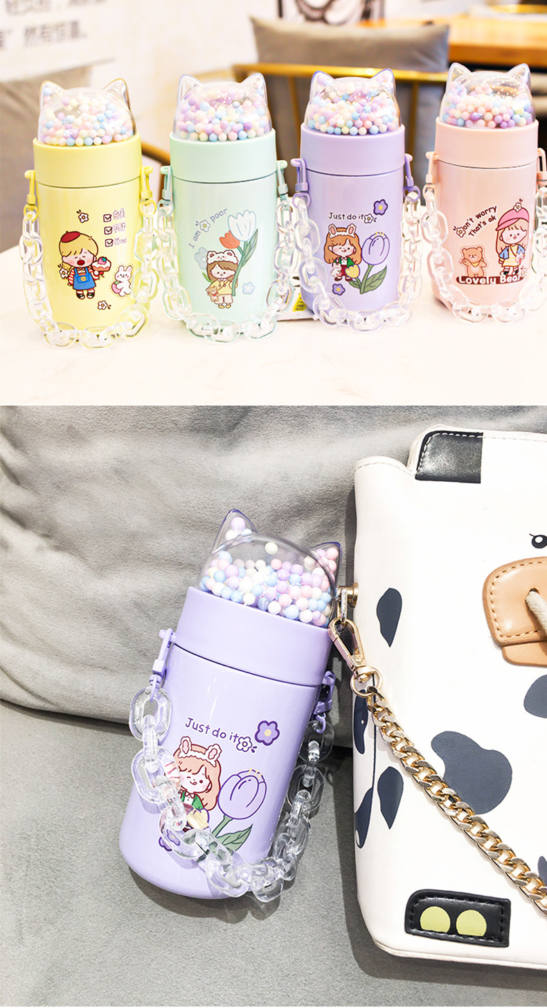 Creative 304 Stainless Steel Vacuum Cup Girls Outdoor Paracord Survival Bracelet Macaron Bubble Ball Portable Water Cup Creative 304 Stainless Steel Vacuum Cup Girls Outdoor Paracord Survival Bracelet Macaron Bubble Ball Portable Water Cup
