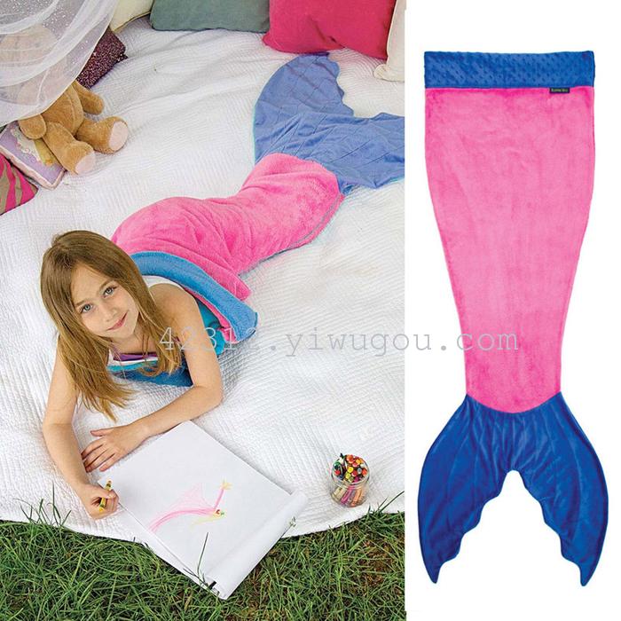 Hot baby boys and girls flannel sleeping bag children cartoon shark's tail