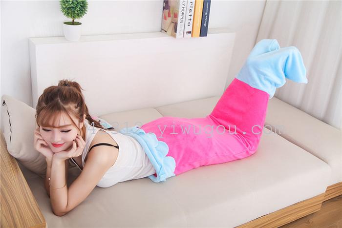 Hot baby boys and girls flannel sleeping bag children cartoon shark's tail