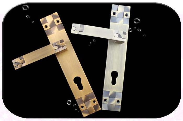 KENYOS direct European zinc alloy bronze door handle door lock panel Honggu copper blue