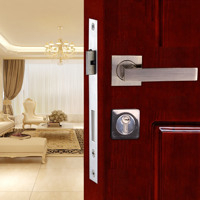 Simple home style split door locks door handle lock-lock